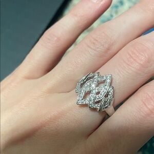 🖤5/$25 new Silver cz Diamond Ring